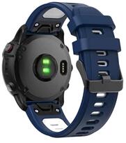 GIGAPACK GP-149194 Garmin Epix Pro (Gen2) 47mm / Fenix 7 Solar / Fenix 7 Sapphire 22mm sötétkék/fehér szilikon óraszíj (GP-149194)