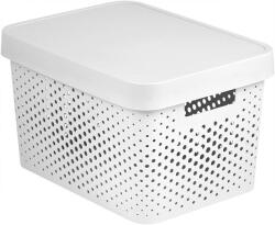 Keter Infinity Dots 17L doboz fedéllel, fehér (229153)