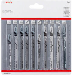 Bosch 10 részes dekopír fűrészlap készlet fához precíziós (2607011172) - megatool