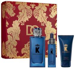 Dolce&Gabbana K, SET: edp 100ml + Vyživujúci olej na bradu 25ml + tusfürdő gél 50ml férfi parfüm