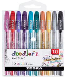 Zebra Doodlerz Glitter 10db-os zseléstoll készlet (2619) - haztartasibolt