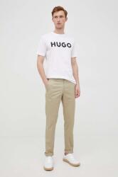 HUGO pamut póló fehér, férfi, nyomott mintás, 50467556 - fehér XL - answear - 17 990 Ft