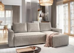  Canapea colt extensibila SMART COSARO bej deschis, cu colt bilateral + 2 perne CADOU