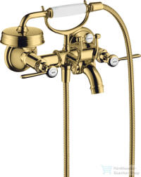 Hansgrohe AXOR MONTREUX kétkaros kádtöltő csaptelep zuhanyszettel, polírozott arany hatású 16551990 (16551990)