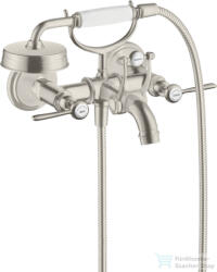 Hansgrohe AXOR MONTREUX kétkaros kádtöltő csaptelep zuhanyszettel, rozsdamentes acél hatású 16551800 (16551800)