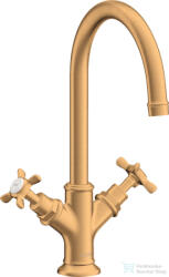 Hansgrohe AXOR MONTREUX kétkaros mosdó csaptelep DN15, automata leeresztővel, szálcsiszolt arany hatású 16502250 (16502250)