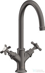Hansgrohe AXOR MONTREUX kétkaros mosdó csaptelep DN15, automata leeresztővel, szálcsiszolt fekete króm 16502340 (16502340)