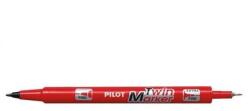 Pilot Marker permanent Pilot Twin Plus diverse culori 0.4 mm vârf rotund rosu (PSCA-TM-R-BG)