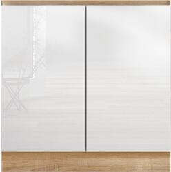 TEMPO KONDELA Alsószekrény D 80 ZL, fehér magas fényű HG, LINE - kondela