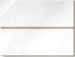 TEMPO KONDELA Felsőszekrény, fehér magas fényű HG, LINE G80