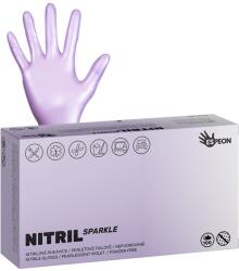 Nitril kesztyű SPARKLE 100 db, pormentes, gyöngyházlila, 4, 6 g M