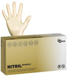 Nitril kesztyű SPARKLE 100 db, púderezetlen, gyöngyház arany, 4, 6 g M