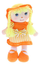  Rongybaba kalapban csíkos szoknyában 32 cm - narancs