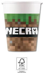 Minecraft Green papír pohár 8 db-os 200 ml FSC