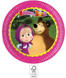 Mása és a medve Forest papírtányér 8 db-os 23 cm FSC
