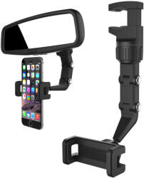  Adjustable Car Rearview Mirror Holder visszapillantóra szerelhető autós telefontartó, fekete