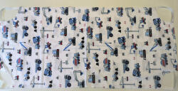  Gumifüles lepedő óvodai fektetőre - kék munkagépes 55x130cm / 58x130cm ágyra