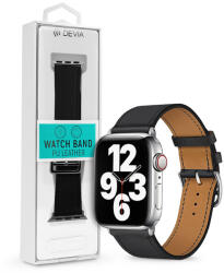 DEVIA Elegant Apple Watch bőr szíj - 42/44/45/49mm - fekete - bluedigital
