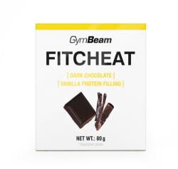 GymBeam Протеинов Шоколад Fitcheat 80 g черен шоколад с ванилия