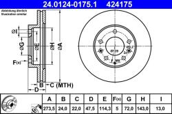 ATE Disc frana ATE 24.0124-0175.1 - piesa-auto