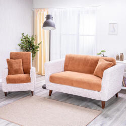 decoDoma Cuverturi SHERPA culoarea alunei canapea