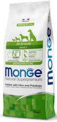 Monge Adult Monoprotein All Breeds nyúl-rizs-burgonya száraztáp kutyának 15kg - pegazusallatpatika