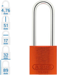 ABUS 72/30HB50 KA - Egységkulcsos lakat (Több lakat azonos kulccsal) - Narancs - 768491 (768491)