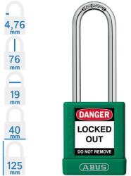 ABUS 74BS/40HB75 KA - Egységkulcsos lakat (Több lakat azonos kulccsal) - Zöld - 860492 (860492)