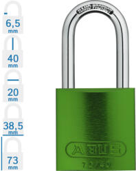 ABUS 72/40HB40 KA - Egységkulcsos lakat (Több lakat azonos kulccsal) - Zöld - 436048 (436048)