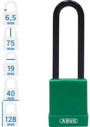 ABUS 76/40HB75 LOTO munkavédelmi kizáró lakat - Zöld - 848261 (848261)