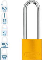 ABUS 72/40HB75 KA - Egységkulcsos lakat (Több lakat azonos kulccsal) - Sárga - 705564 (705564)