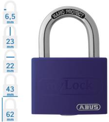 ABUS T65AL/40 lakat - Lila (10050869-01)