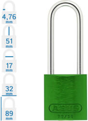 ABUS 72/30HB50 KA - Egységkulcsos lakat (Több lakat azonos kulccsal) - Zöld - 768477 (768477)