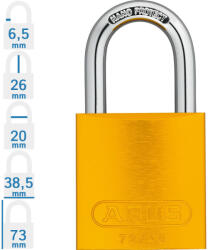 ABUS 72/40 KA - Egységkulcsos lakat (Több lakat azonos kulccsal) - Sárga - 436000 (436000)
