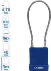 ABUS 76/40 CAB40 LOTO munkavédelmi kizáró kábeles lakat - Kék (10084880-01)