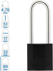 ABUS 72/30HB50 KA - Egységkulcsos lakat (Több lakat azonos kulccsal) - Fekete - 782480 (782480)