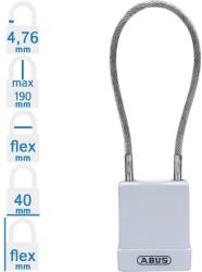 ABUS 76/40 CAB40 LOTO munkavédelmi kizáró kábeles lakat - Fehér (10084883-01)