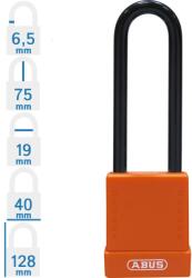 ABUS 76/40HB75 LOTO munkavédelmi kizáró lakat - Narancssárga - 848292 (848292)