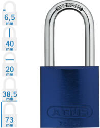 ABUS 72/40HB40 KA - Egységkulcsos lakat (Több lakat azonos kulccsal) - Kék - 436093 (436093)