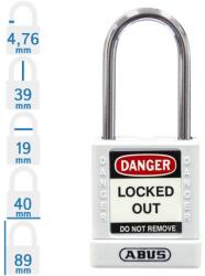 ABUS 74BS/40 KA - Egységkulcsos lakat (Több lakat azonos kulccsal) - Fehér - 827013 (827013)