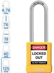 ABUS 74BS/40HB75 KA - Egységkulcsos lakat (Több lakat azonos kulccsal) - Sárga - 857508 (857508)