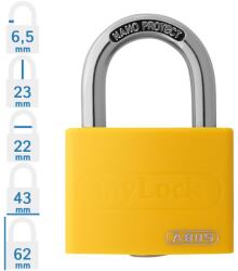 ABUS T65AL/40 lakat - Sárga (10050868-01)