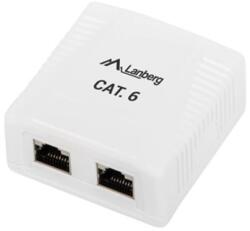 Lanberg NET Falon kívüli aljzat CAT. 6 FTP árnyékolt 2xRJ45 fehér (OS6-0002-W)