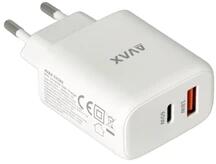 AVAX CH360 SPEEDY 65W GaN USB A (QC)+Type C (PD3.0) fehér hálózati töltő (AVAX CH360) - bestbyte