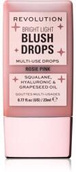 Revolution Bright Light Blush Drops течен руж цвят Pink Rosie 23ml