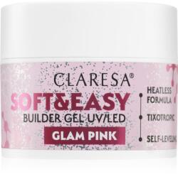 Claresa Soft&Easy Builder Gel gel de bază pentru unghii culoare Glam Pink 45 g