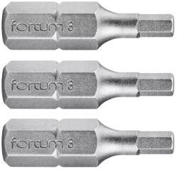 Fortum behajtóhegy HEX, 3 db, S2 acél; H 3×25mm, bliszteren (4741504) - gudebolt
