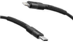 mobilNET Adat-, töltőkábel fonott USB-C/Lightning, 3A, 20W, 1m, fekete (KAB-0240-TYP-LIGHT)