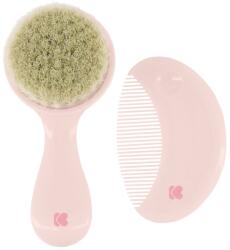 KikkaBoo Set pieptene si perie cu peri naturali Kikka Boo - Savanna, Pink (31303040087)