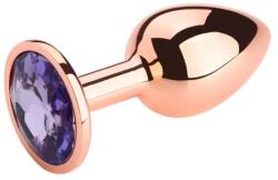 Passion Labs Dop Anal Charm Anal Plug Large, Rose Gold, Piatra Mov Deschis, Passion Labs
